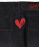 ハートパッチバギーデニム