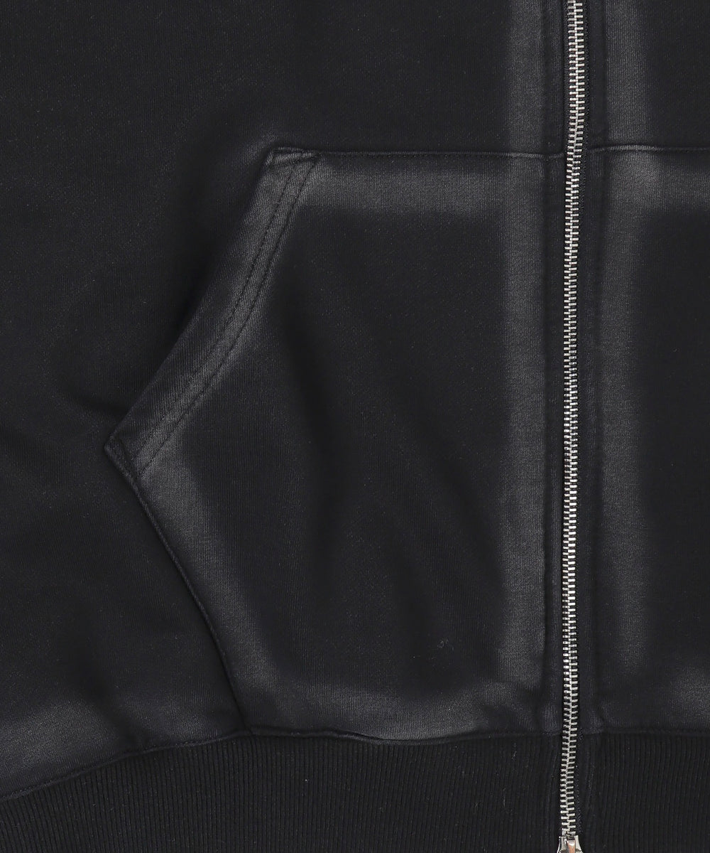 ブラシ加工ダブルZIPビッグパーカー
