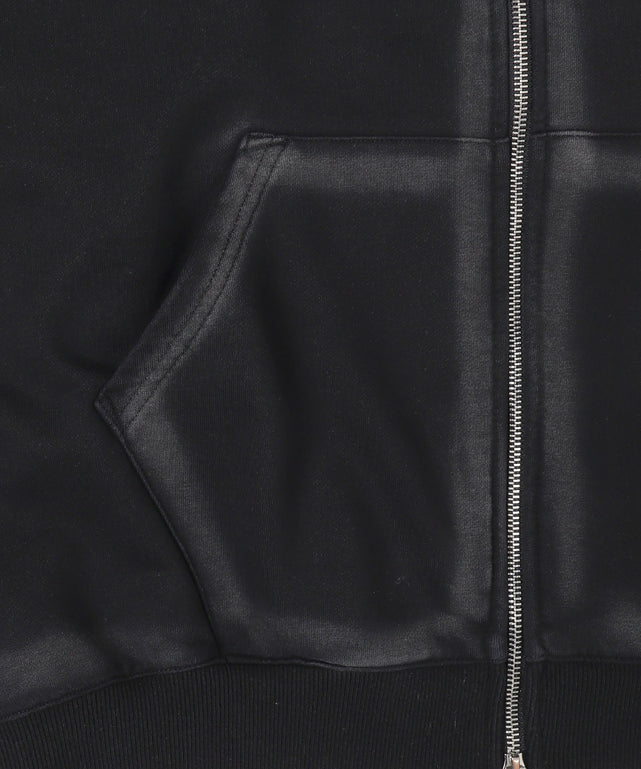 ブラシ加工ダブルZIPビッグパーカー