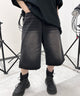 ワイドデニムハーフパンツ/ブラック モデル：154㎝ S着用