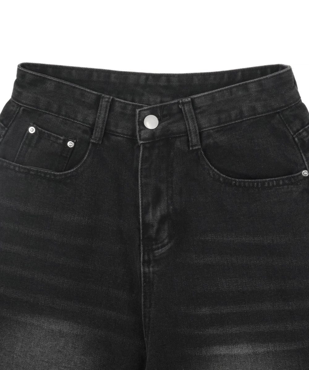 ワイドデニムハーフパンツ