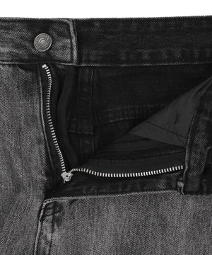 ブリーチカーゴブラックバギーデニム