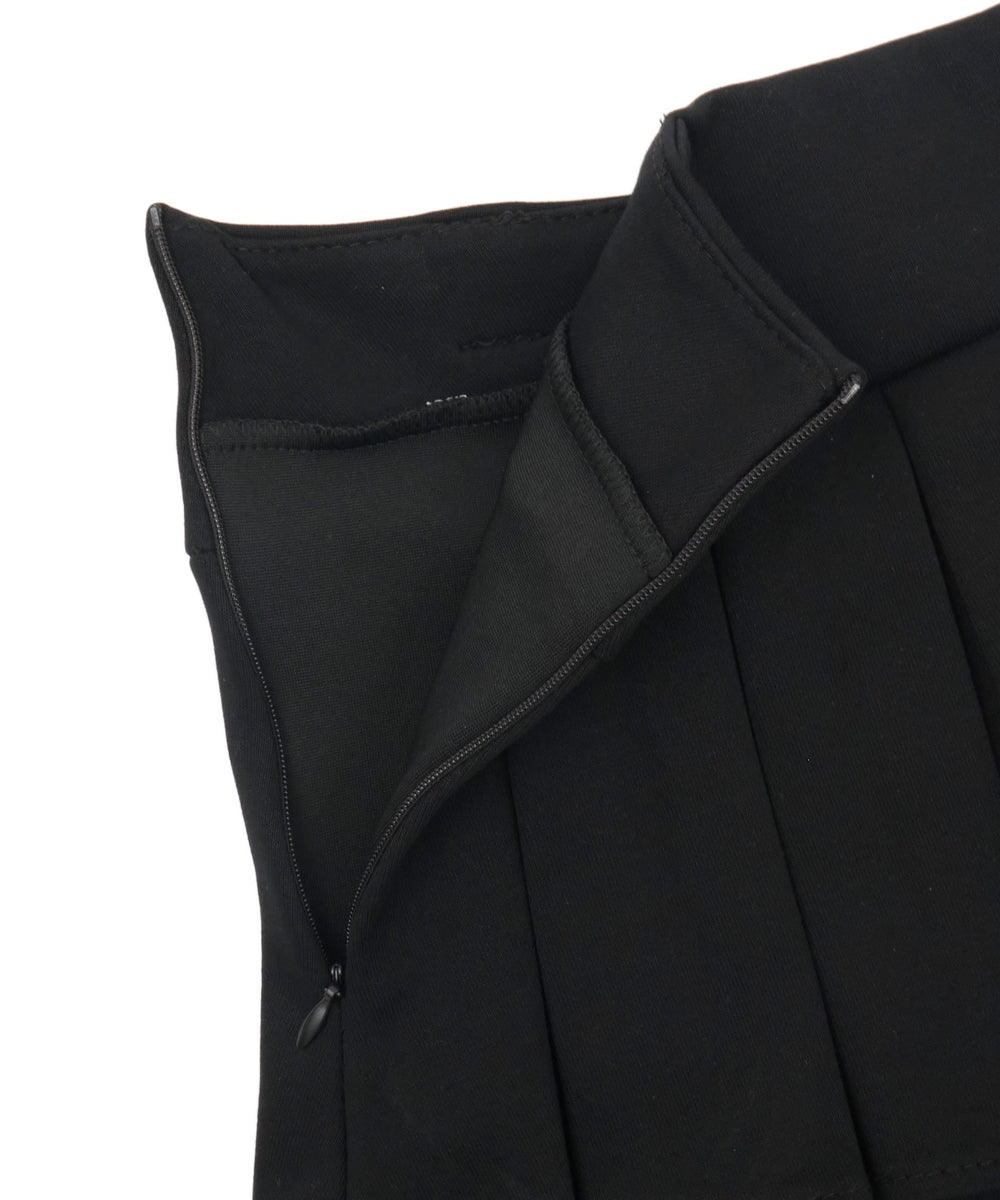 ベルト付きダブルウエストプリーツミニスカパン