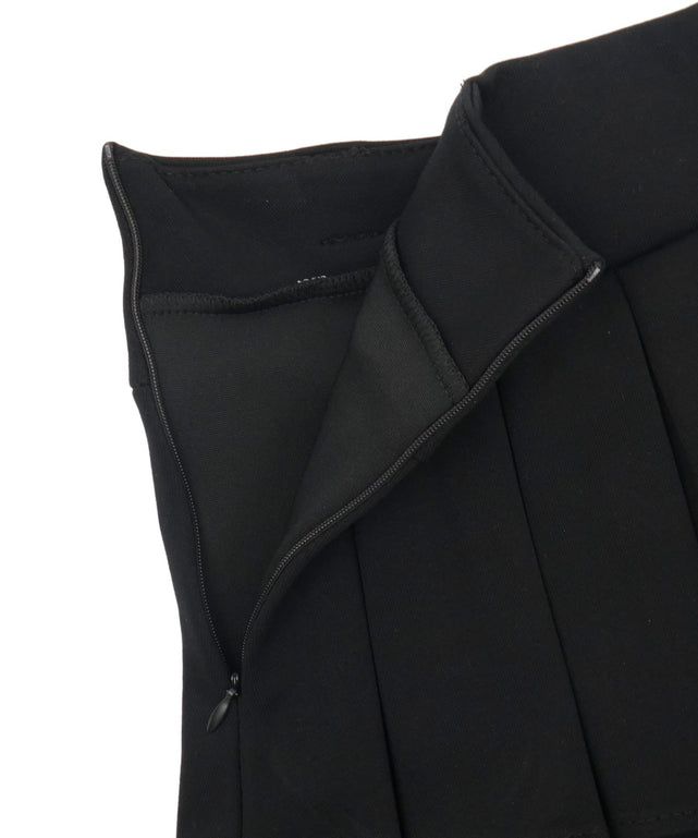 ベルト付きダブルウエストプリーツミニスカパン