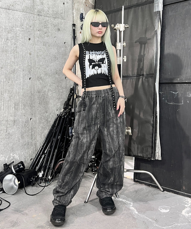 ネイビー ビーズ装飾 タンクトップ　美トップス ネイビー ビーズ装飾 タンクトップ 美トップス