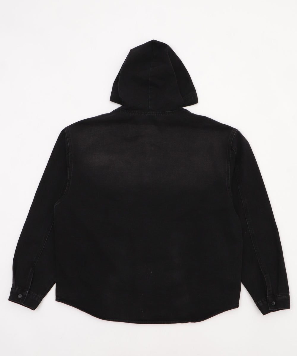フーデッドデニムシャツ
