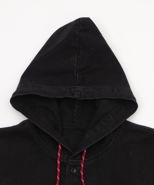 フーデッドデニムシャツ