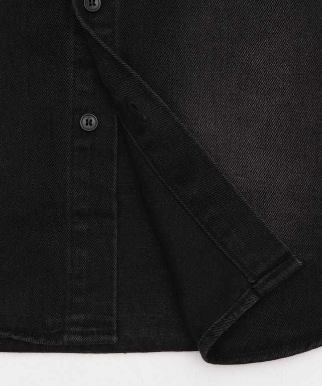 フーデッドデニムシャツ