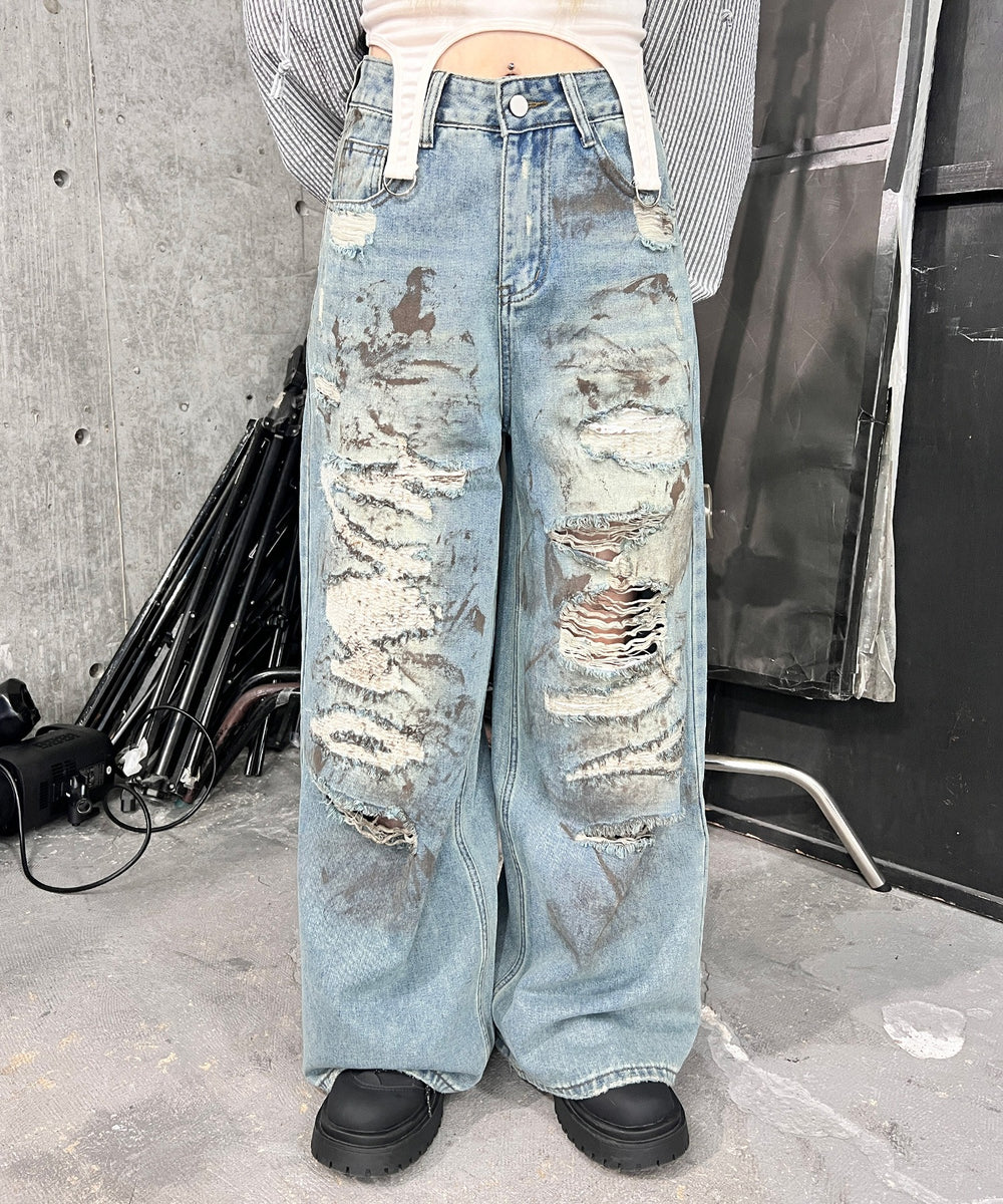 デニム中濃色 モデル：159㎝ S着用