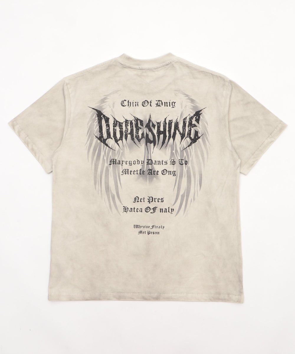 ダーティ加工メタルロゴビッグT