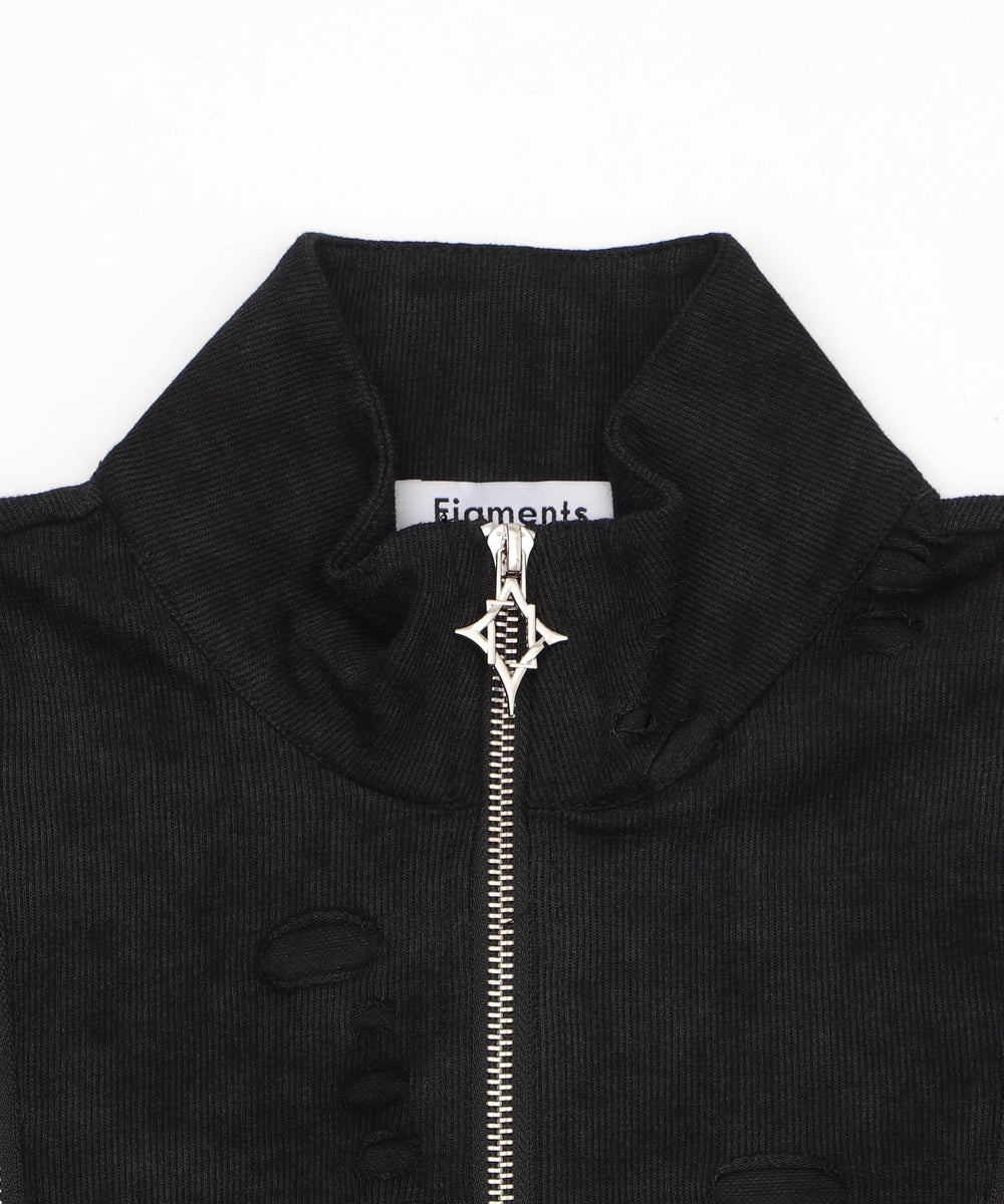 クロップドショルダーZIPトップ