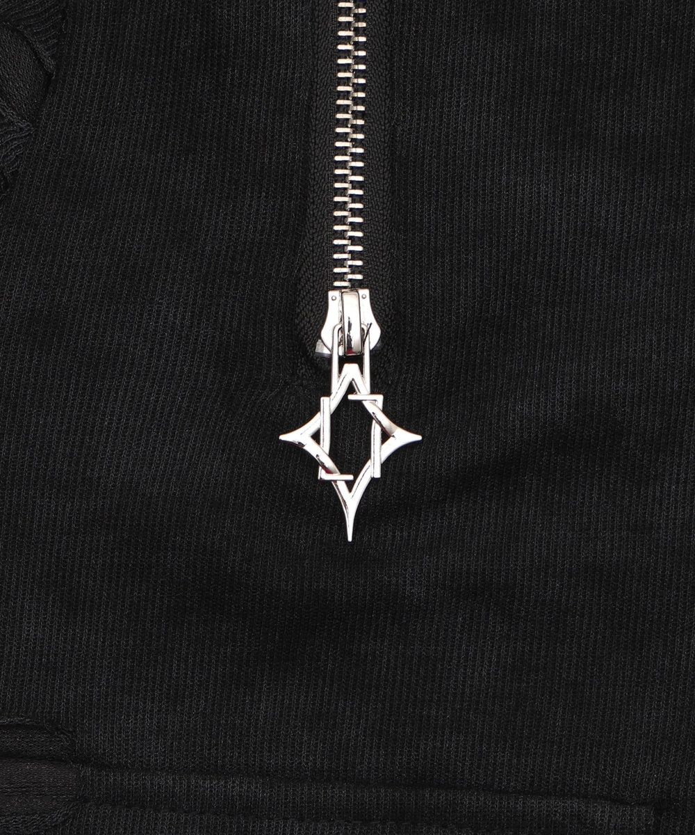 クロップドショルダーZIPトップ