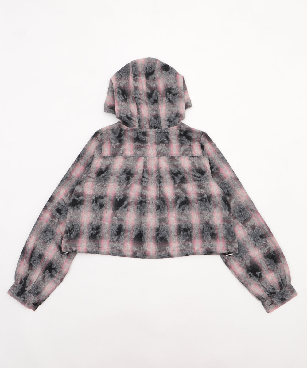 フーデッドブリーチチェックシャツ