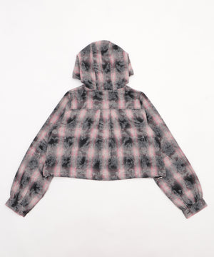 フーデッドブリーチチェックシャツ