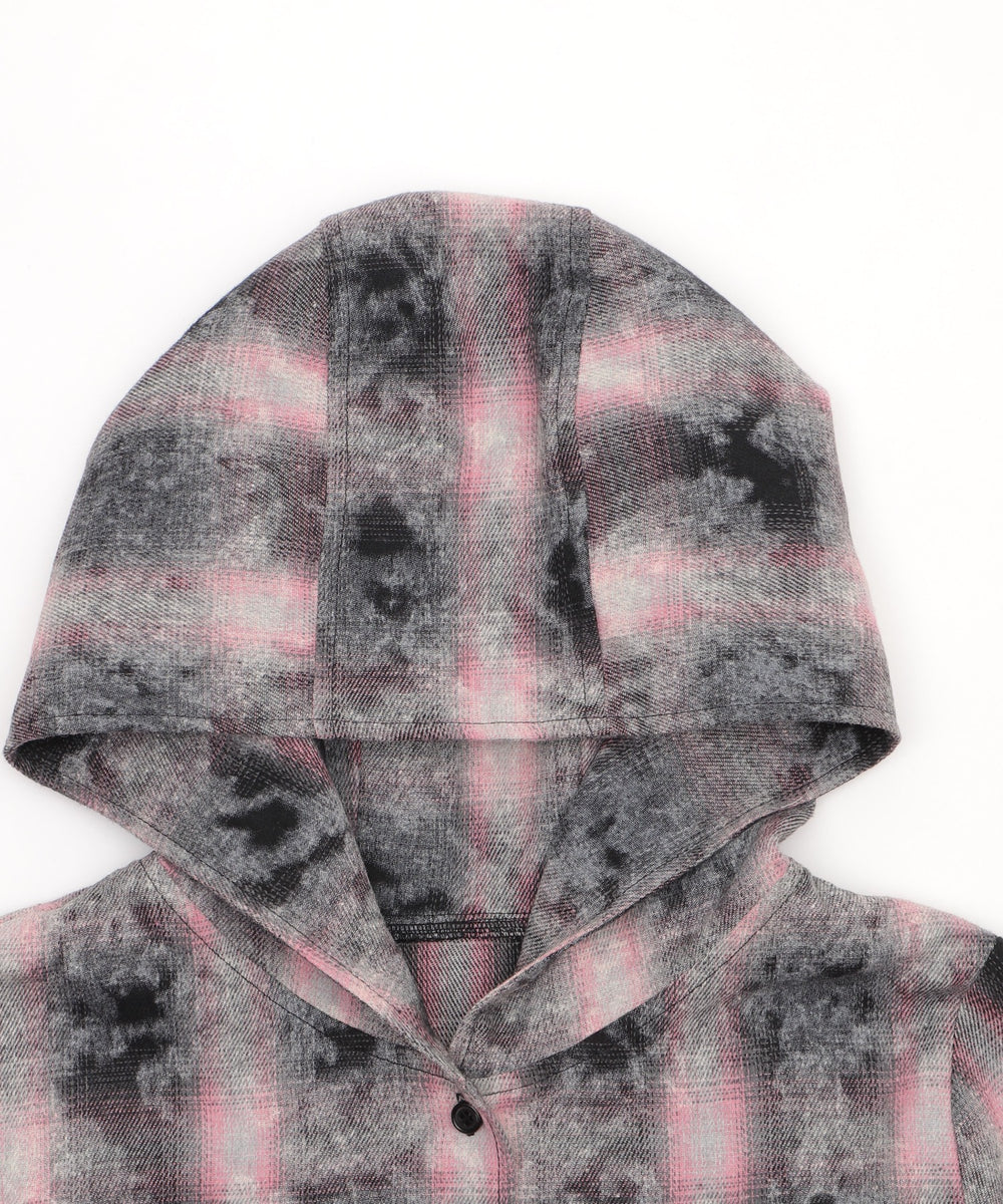 フーデッドブリーチチェックシャツ