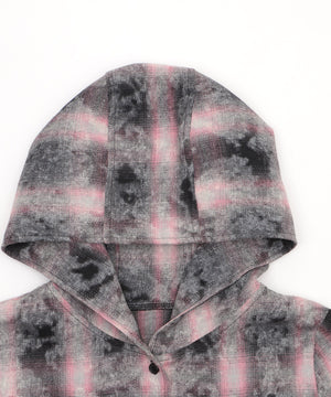 フーデッドブリーチチェックシャツ