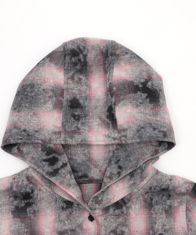 フーデッドブリーチチェックシャツ