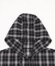 フーデッドオーバーチェックシャツ