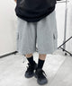 スウェットカーゴハーフパンツ/杢グレー モデル：154㎝ FREE着用