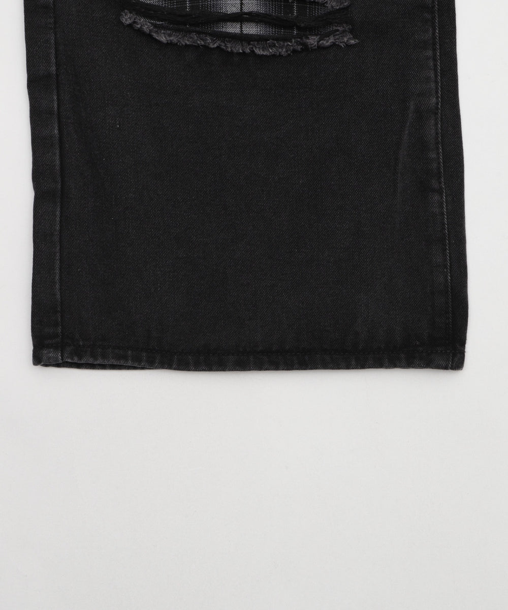 デストロイチェックバギーデニム