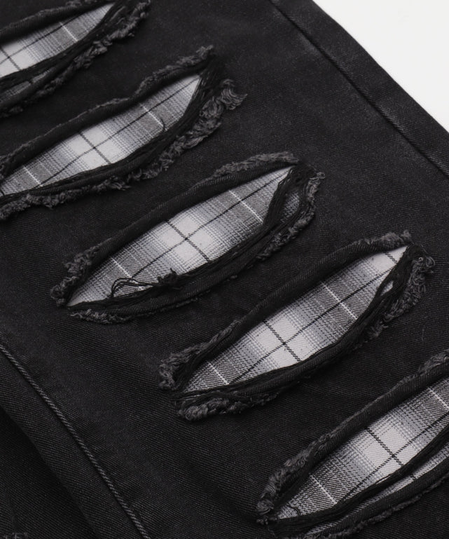 デストロイチェックバギーデニム