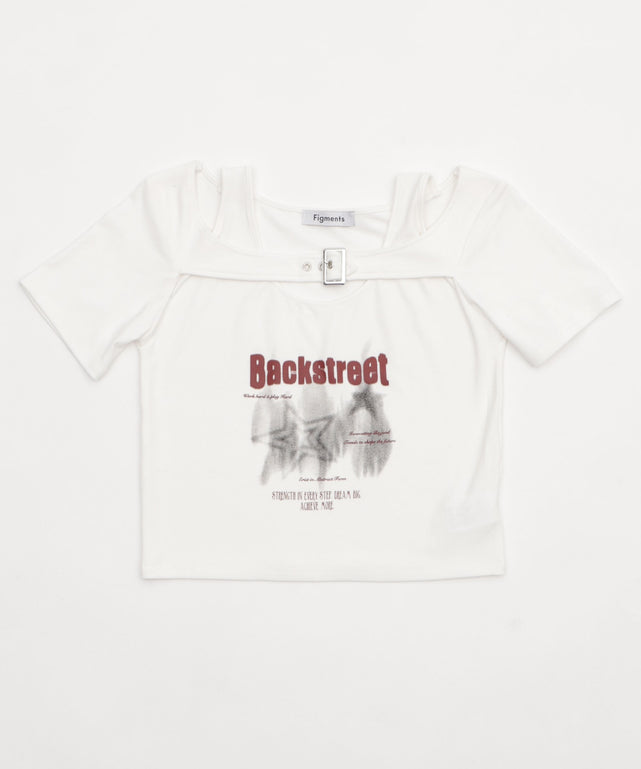 ベルトデザインレイヤードTOP/ホワイト