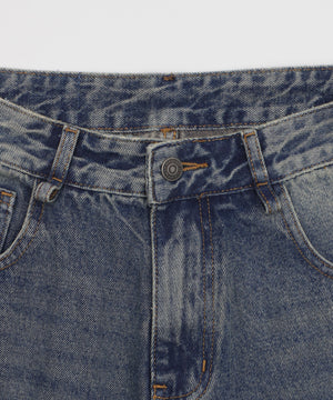 ラウンドストリングデニムハーフパンツ