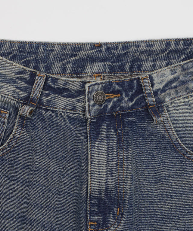 ラウンドストリングデニムハーフパンツ