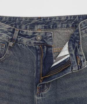 ラウンドストリングデニムハーフパンツ