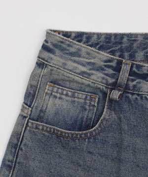 ラウンドストリングデニムハーフパンツ