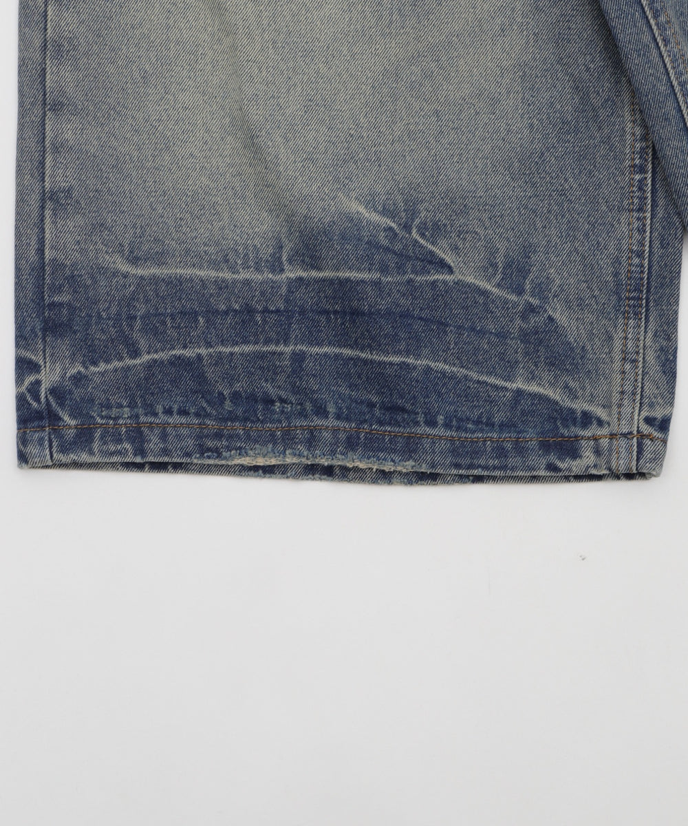 ラウンドストリングデニムハーフパンツ