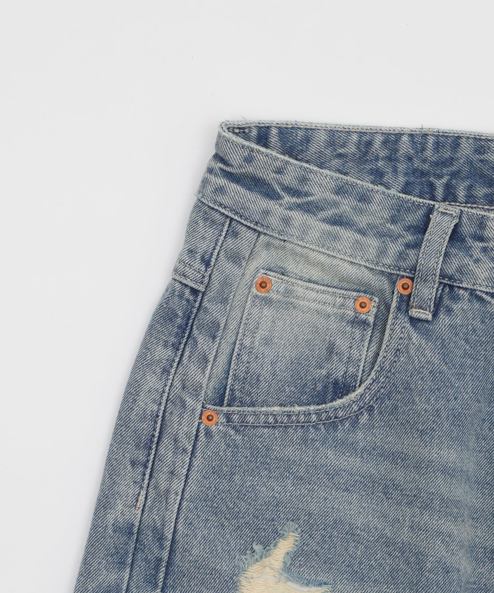 ダメージデニムハーフパンツ