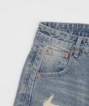 ダメージデニムハーフパンツ