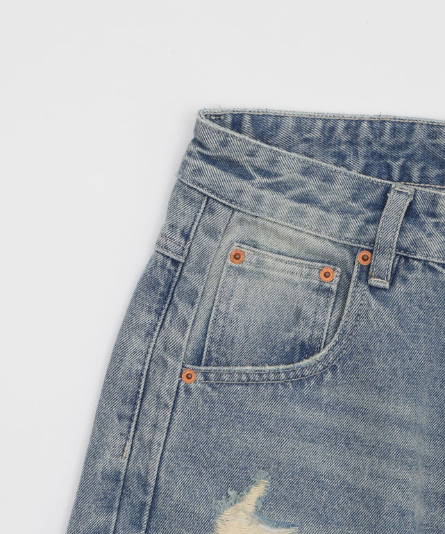 ダメージデニムハーフパンツ