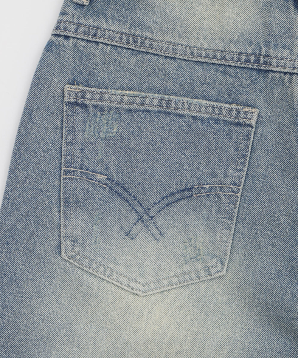 ダメージデニムハーフパンツ