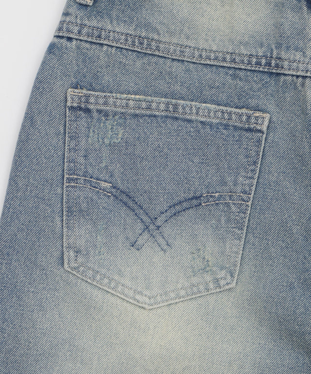 ダメージデニムハーフパンツ