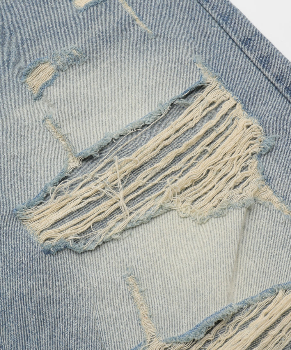 ダメージデニムハーフパンツ