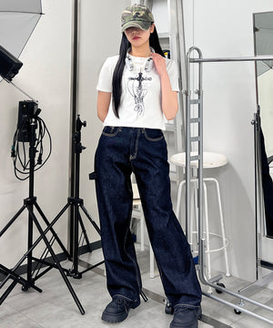 デニム濃 モデル：154㎝ S着用