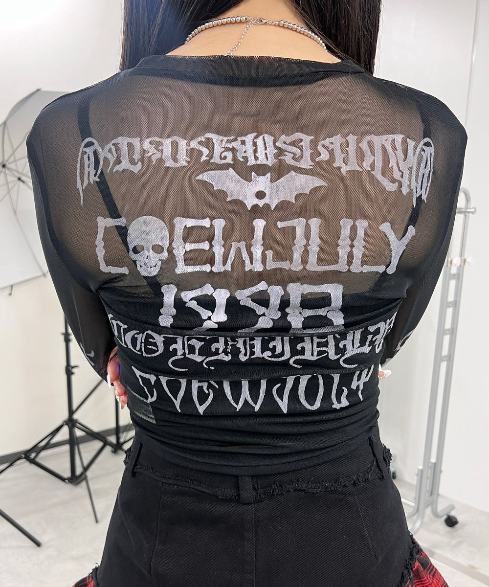 ゴシックロゴメッシュカットソー