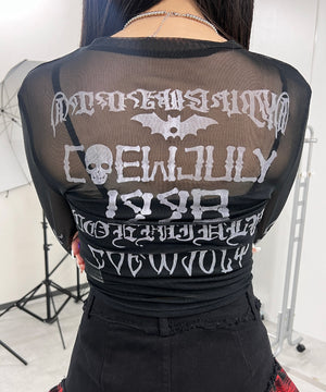 ゴシックロゴメッシュカットソー