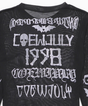 ゴシックロゴメッシュカットソー