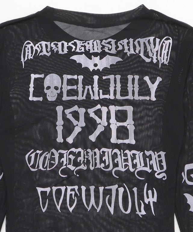 ゴシックロゴメッシュカットソー