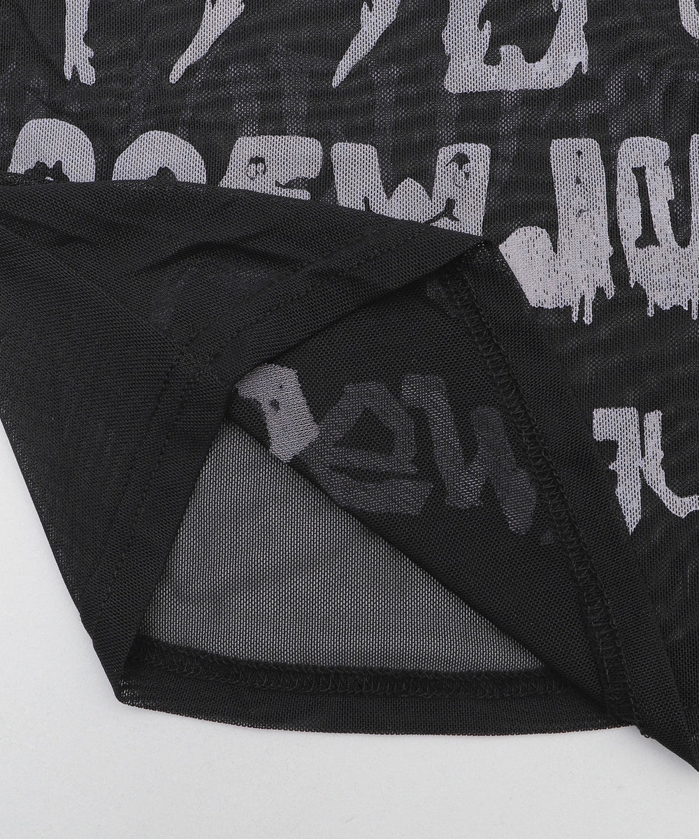 ゴシックロゴメッシュカットソー