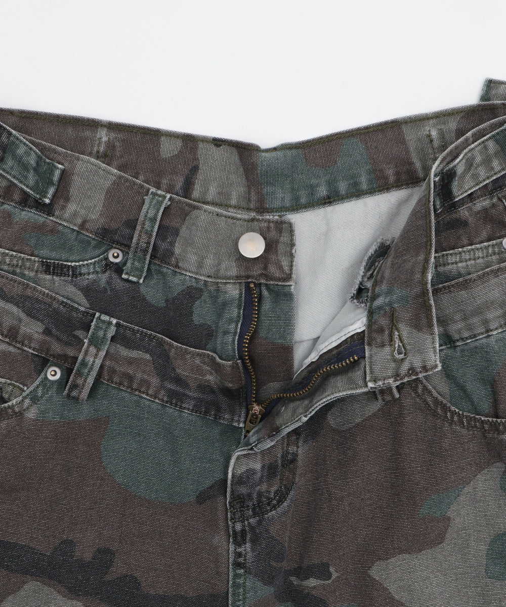 カモフラフリンジWウエストハーフパンツ