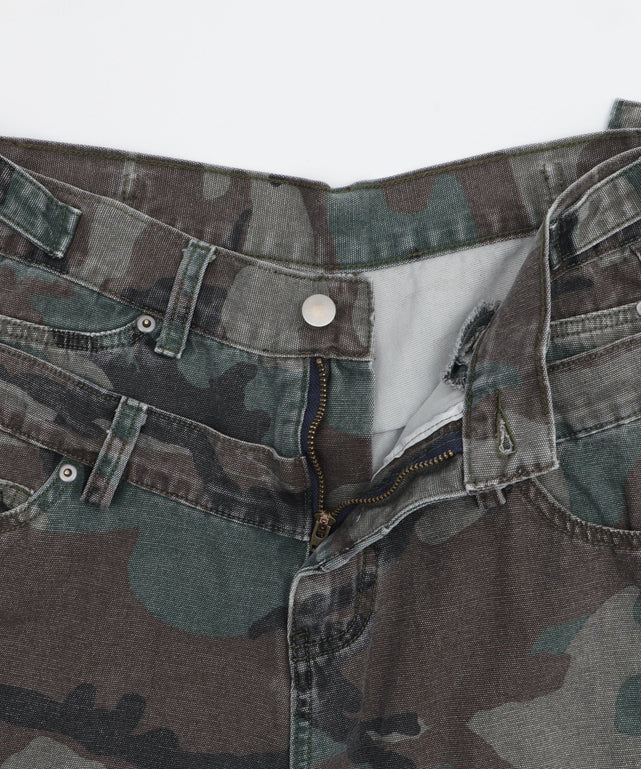 カモフラフリンジWウエストハーフパンツ