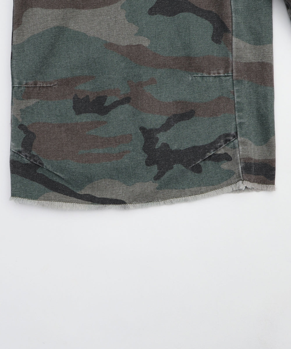 カモフラフリンジWウエストハーフパンツ