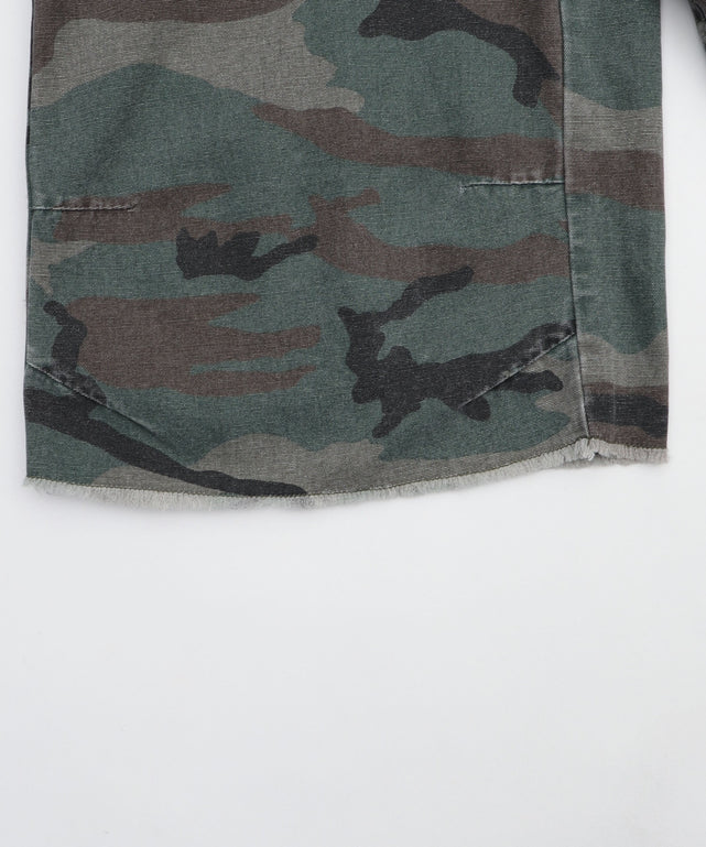 カモフラフリンジWウエストハーフパンツ