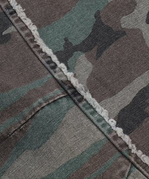 カモフラフリンジWウエストハーフパンツ