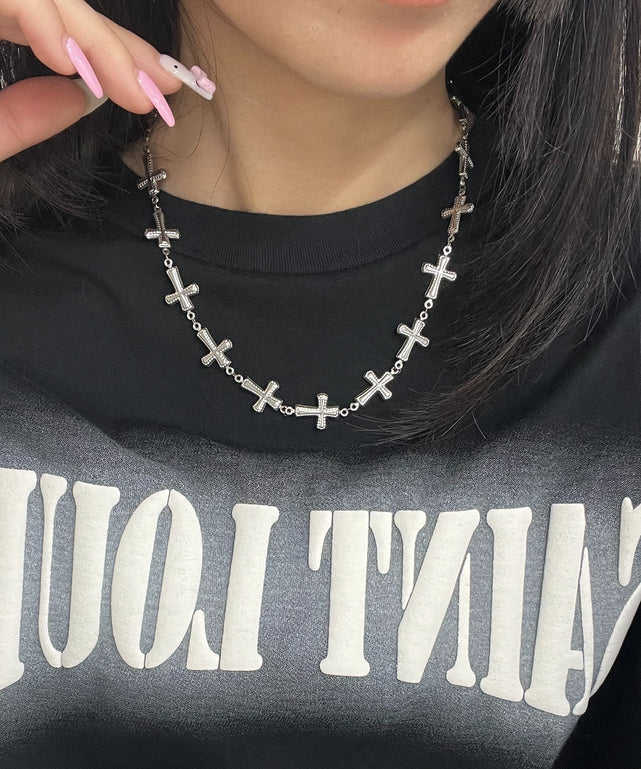 ALLクロスネックレス/シルバー