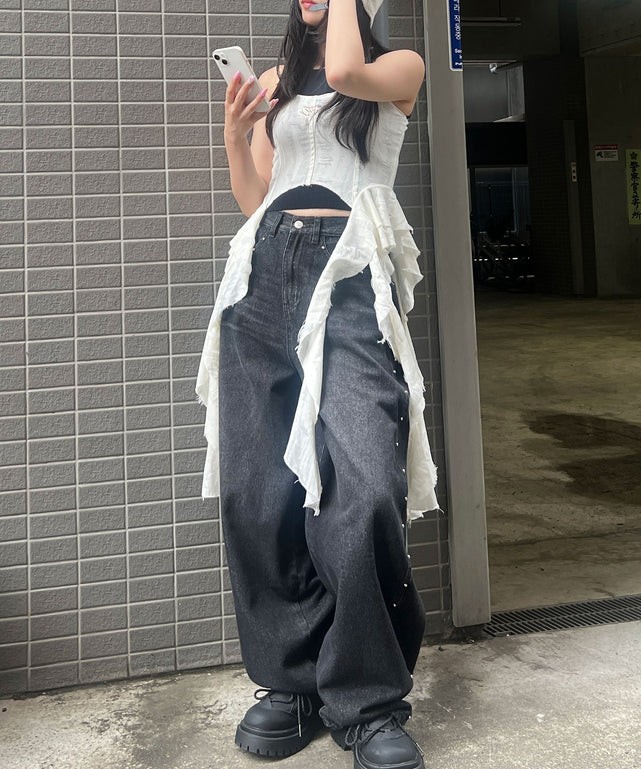 ホワイト モデル：154㎝ FREE着用